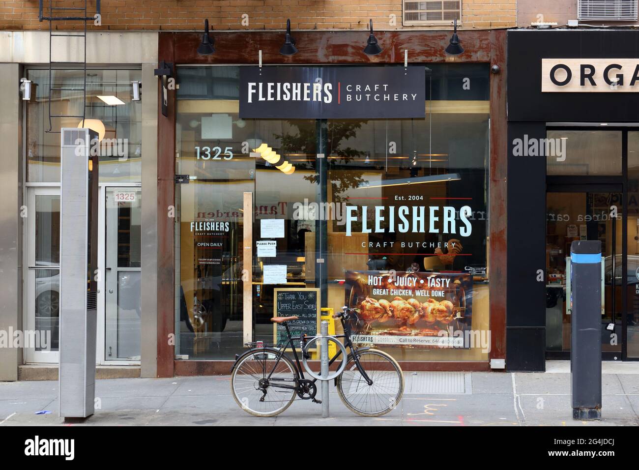 [Magasin historique] Fleishers Craft Butchery, 1325 3rd Ave, New York, New York, New York, New York photo d'un boucherie dans l'Upper East Side de Manhattan. Banque D'Images