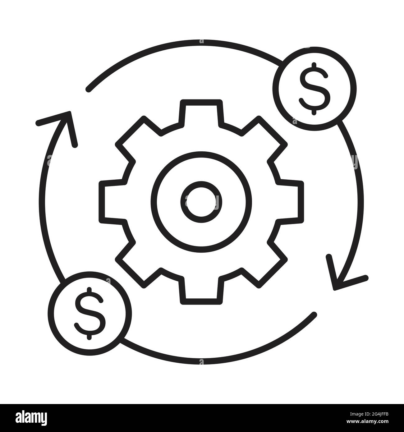 icône d'efficacité de production vecteur coûts symbole d'optimisation pour la conception graphique, le logo, le site web, les médias sociaux, l'application mobile, illustration de l'interface utilisateur. Illustration de Vecteur