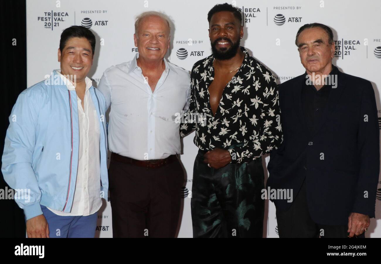 New York, NY, États-Unis. 21 juin 2021. Peter Kim, Kelsey Grammer, Colman Domingo et Dan Hedaya au Tribeca film Festival 2021 première du Comité Dieu à Brooklyn Commons Metrotech à New York le 20 juin 2021 crédit: RW Media Punch/Alay Live News Banque D'Images