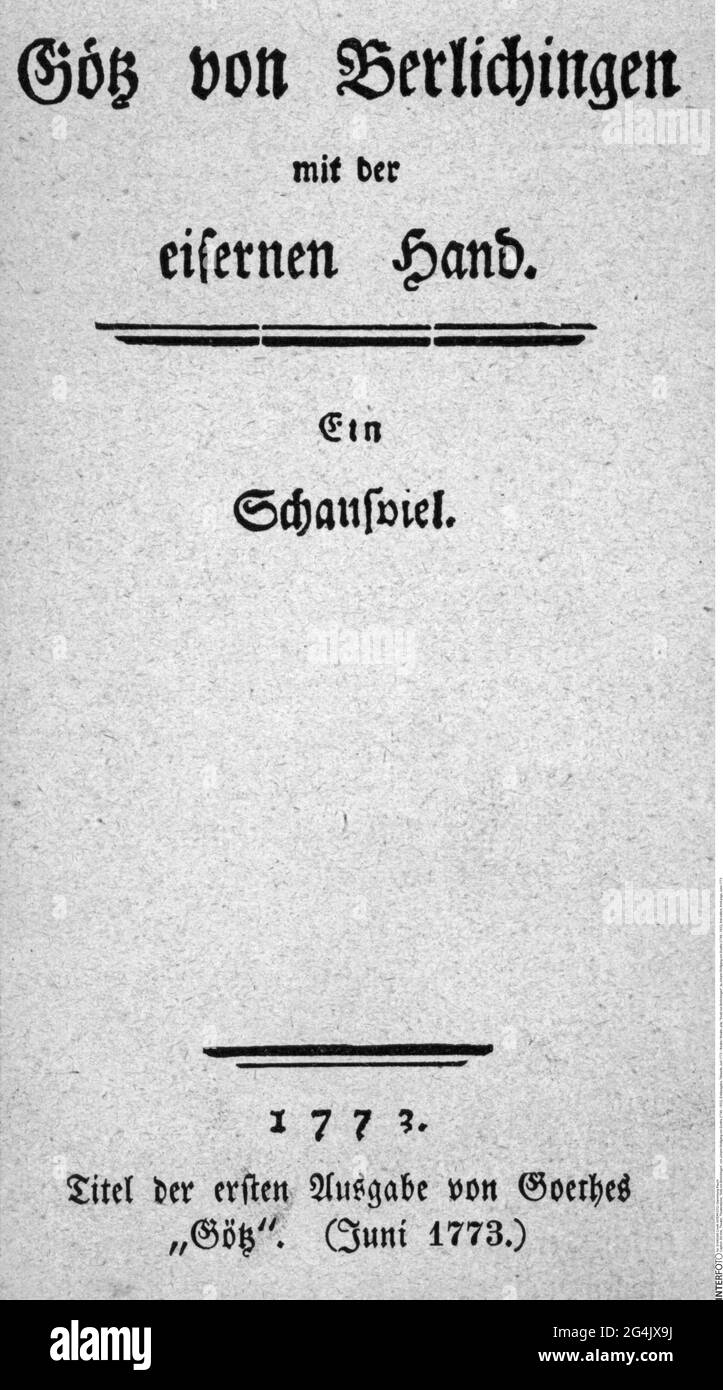 théâtre / théâtre, pièce, 'Goetz von Berlichingen', par Johann Wolfgang von Goethe (1749 - 1832), LE DROIT D'AUTEUR DE L'ARTISTE NE DOIT PAS ÊTRE AUTORISÉ Banque D'Images