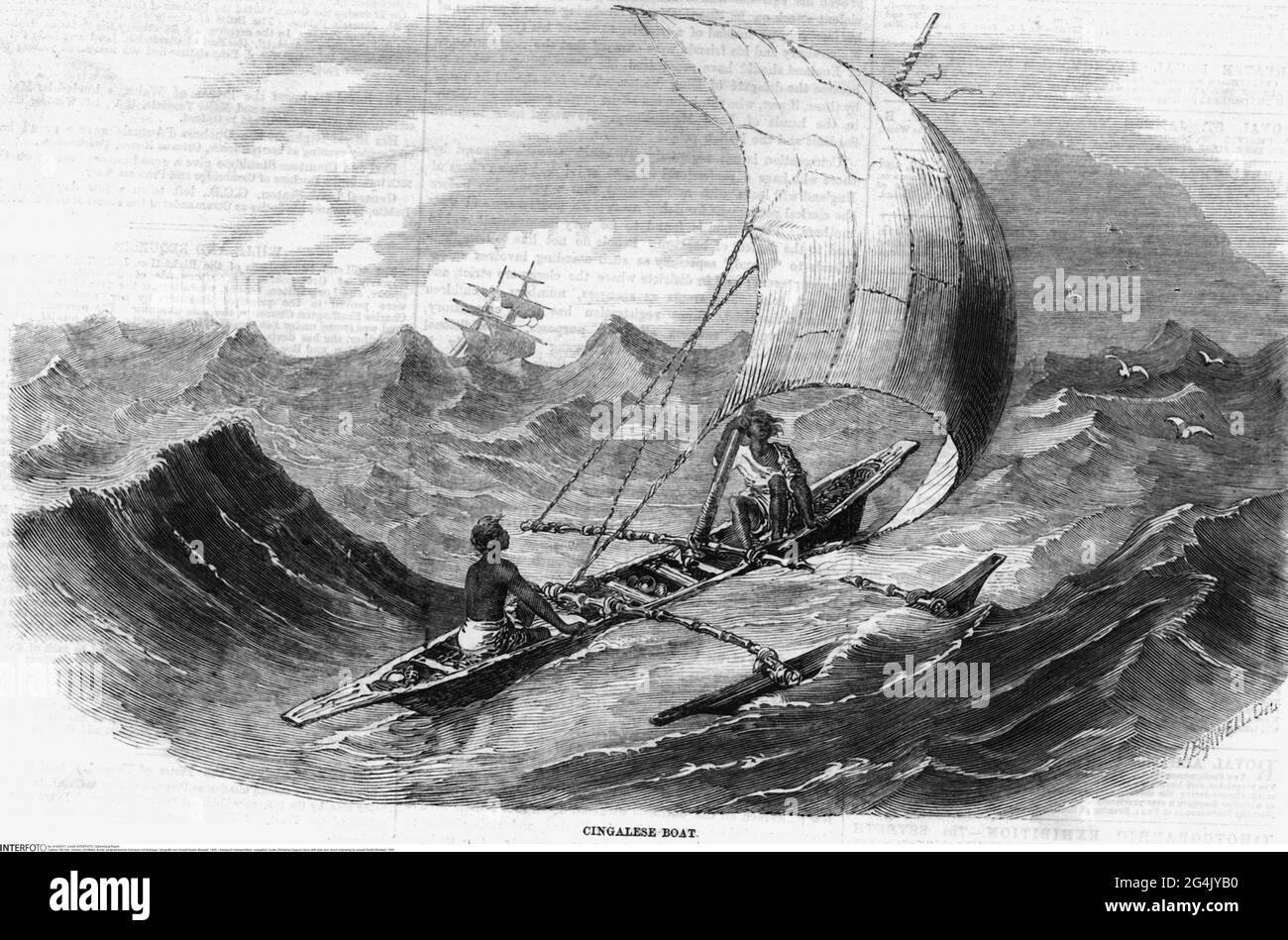 Transport / transport, navigation, bateaux, canot de dugout cinghalais avec bras latéral, LE DROIT D'AUTEUR DE L'ARTISTE NE DOIT PAS ÊTRE AUTORISÉ Banque D'Images