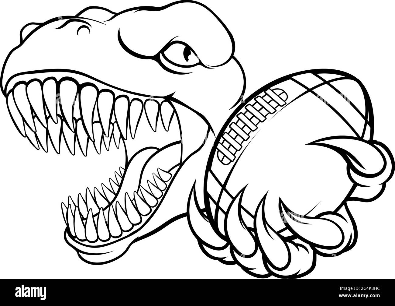 Football américain Sports Animaux dinosaure Mascot Illustration de Vecteur