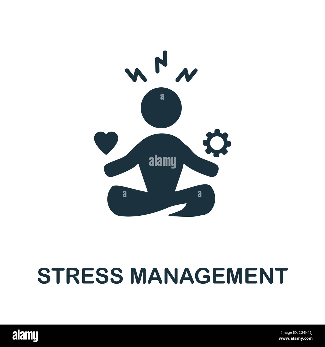 Icône gestion du stress. Élément simple monochrome de la collection soft skill. Icône Creative stress Management pour la conception Web, les modèles, les infographies Illustration de Vecteur