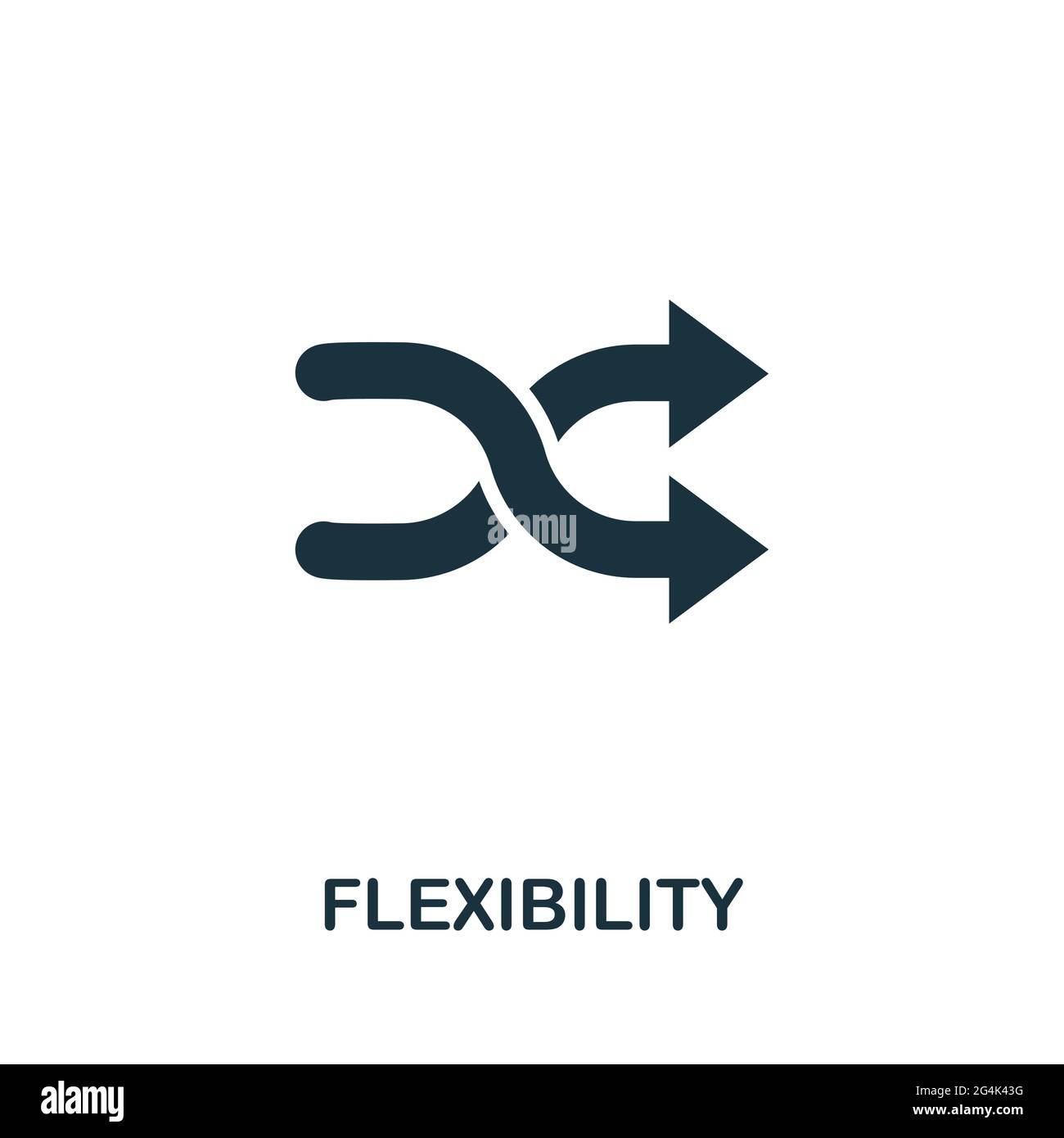 Icône flexibilité. Élément simple monochrome de la collection soft skill. Icône de flexibilité créative pour la conception Web, les modèles, les infographies et bien plus encore Illustration de Vecteur