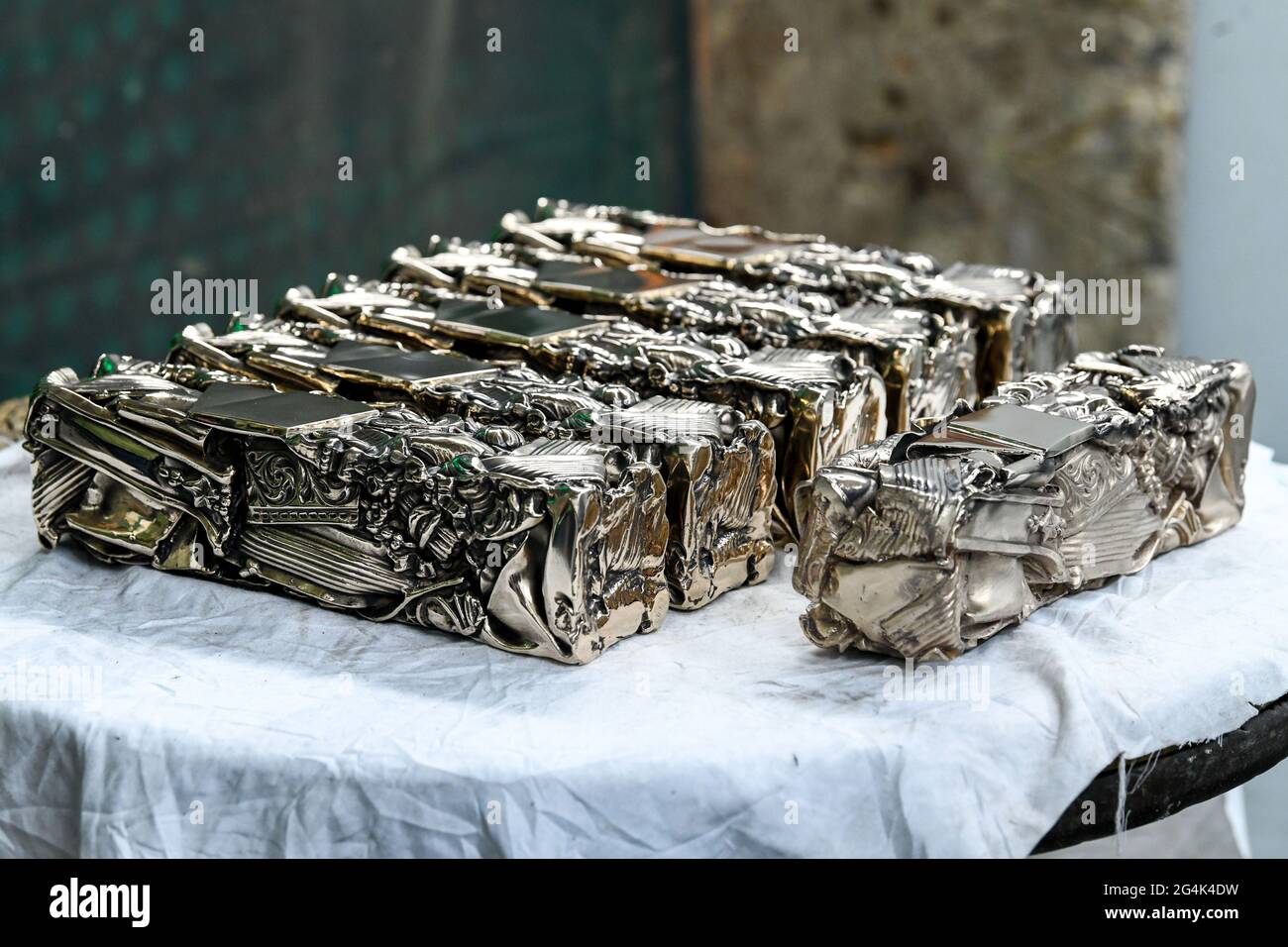 La fonderie d'art de Bocquel à Grainville Bocquel Ymauville, où sont réalisés les trophées du Cesar Award Banque D'Images