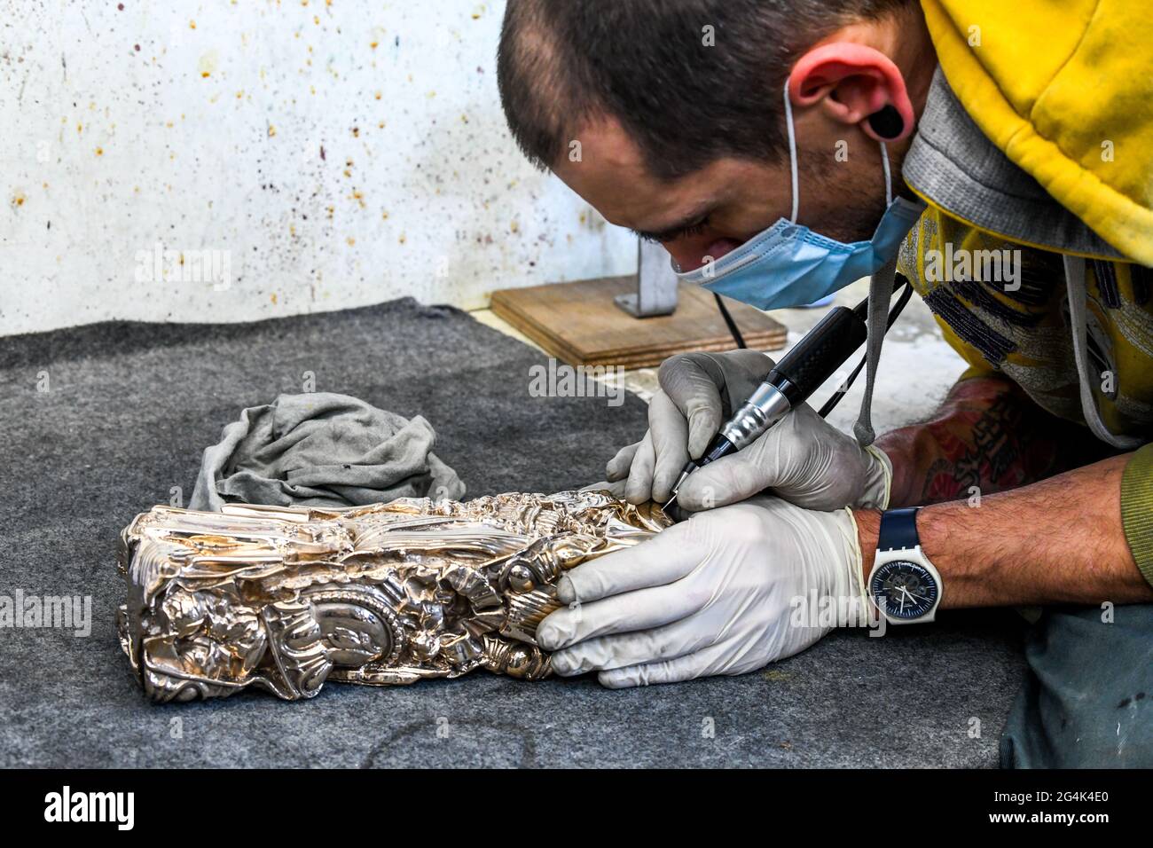 La fonderie d'art de Bocquel à Grainville Bocquel Ymauville, où sont réalisés les trophées du Cesar Award Banque D'Images