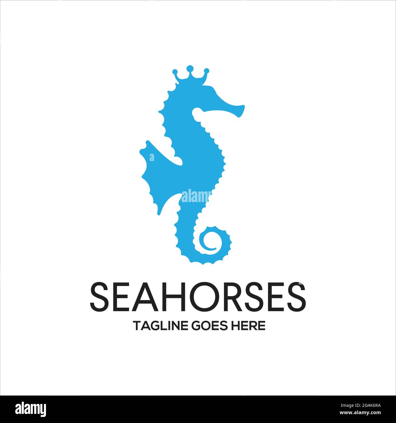 Logo icône Blue Sea Horses logo logo exclusif Illustration de Vecteur