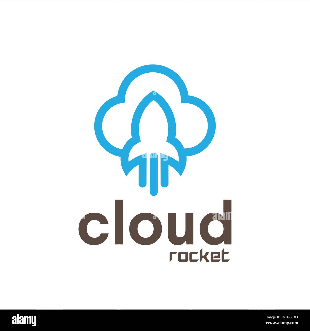 inspiration exclusive pour le logo de la fusée cloud Illustration de Vecteur