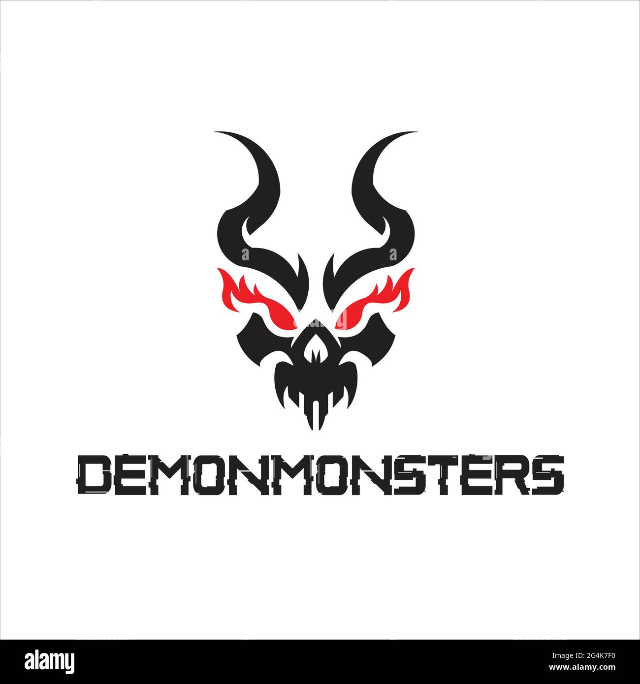 Logo Daemon Monsters inspiré du design exclusif Illustration de Vecteur