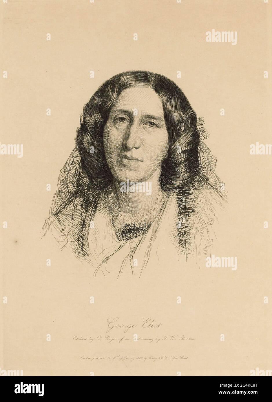 Portrait de George Eliot (1819-1880) , 1882. Collection privée. Banque D'Images