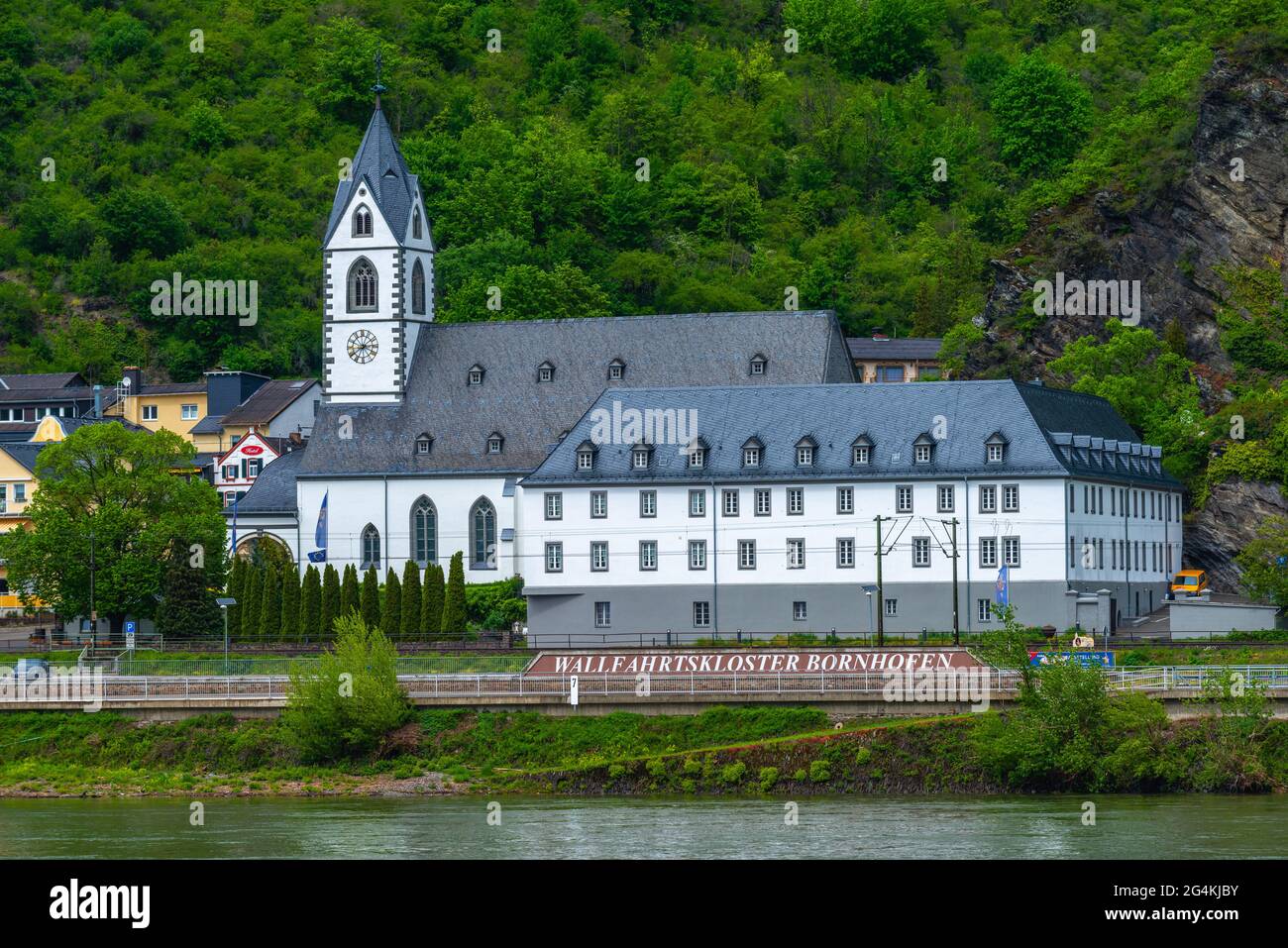 Monastère de pèlerinage Kamp-Bornhofen, vallée du Haut-Rhin, patrimoine mondial de l'UNESCO, Rhénanie-Palatinat, Allemagne Banque D'Images