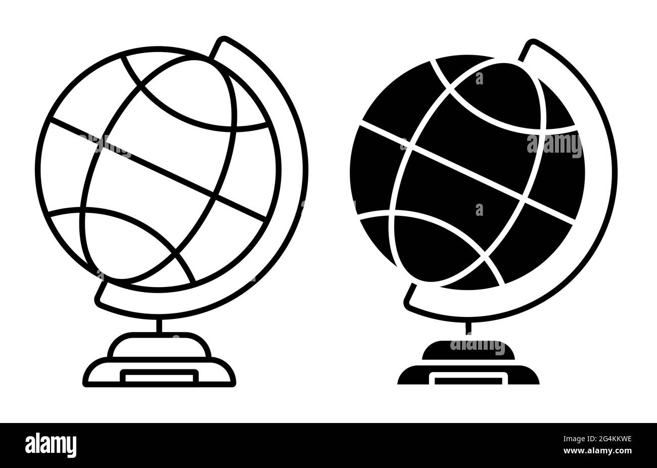 icône du globe scolaire sur le stand. Étudier la géographie à l'école