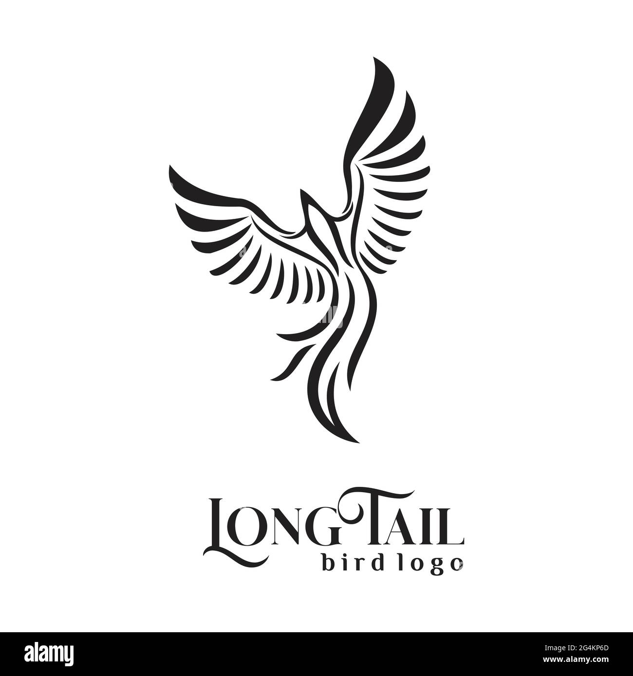 inspiration exclusive pour le logo oiseau à queue longue Illustration de Vecteur
