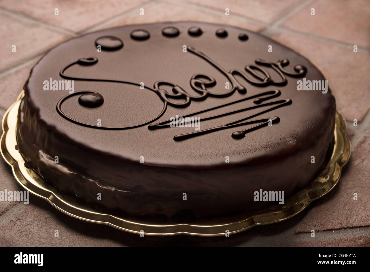 Sacher Cake - dessert typique de Vienne Banque D'Images