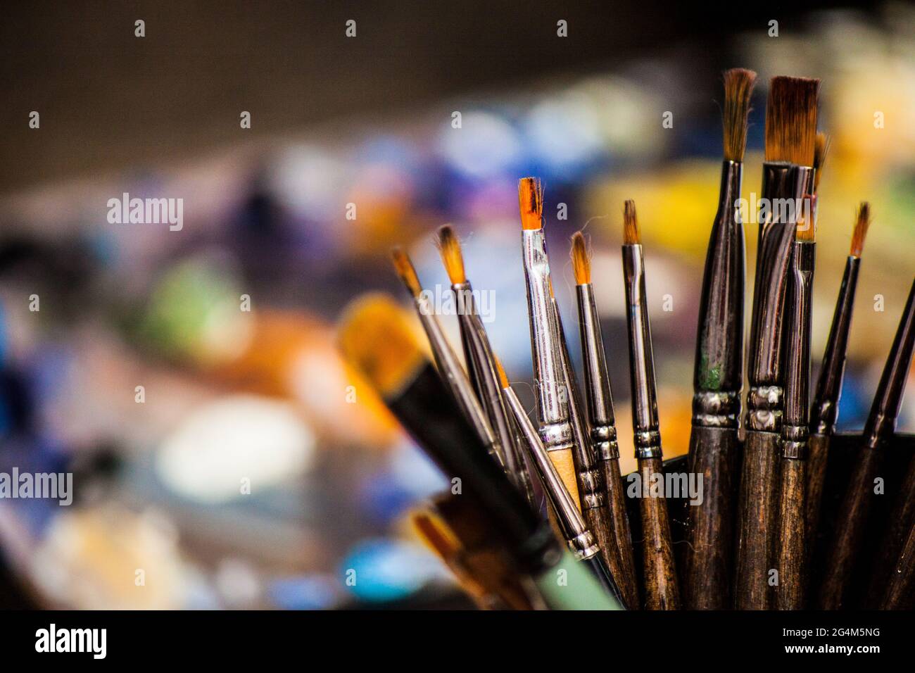 Huile de Papie sur toile couleurs abstraites Banque D'Images