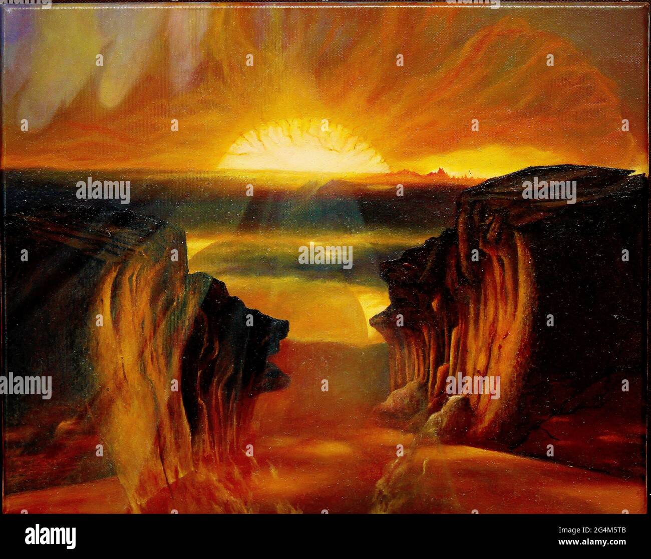 Huile de Papie sur toile couleurs abstraites Banque D'Images