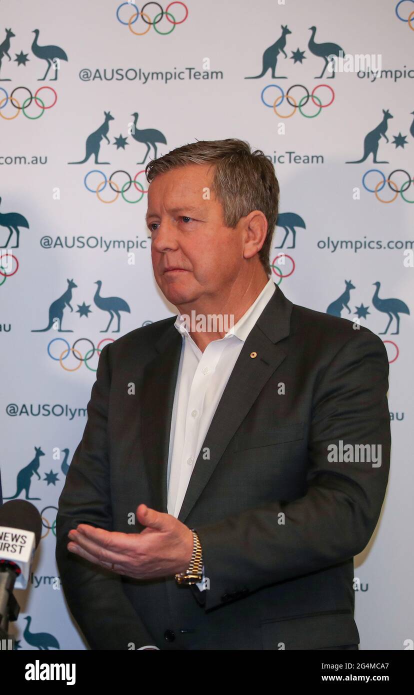 Sydney, Australie. 22 juin 2021. Matt Carroll, PDG du Comité olympique australien (COA), assiste à une conférence de presse à Sydney, en Australie, le 22 juin 2021. Credit: Bai Xuefei/Xinhua/Alay Live News Banque D'Images