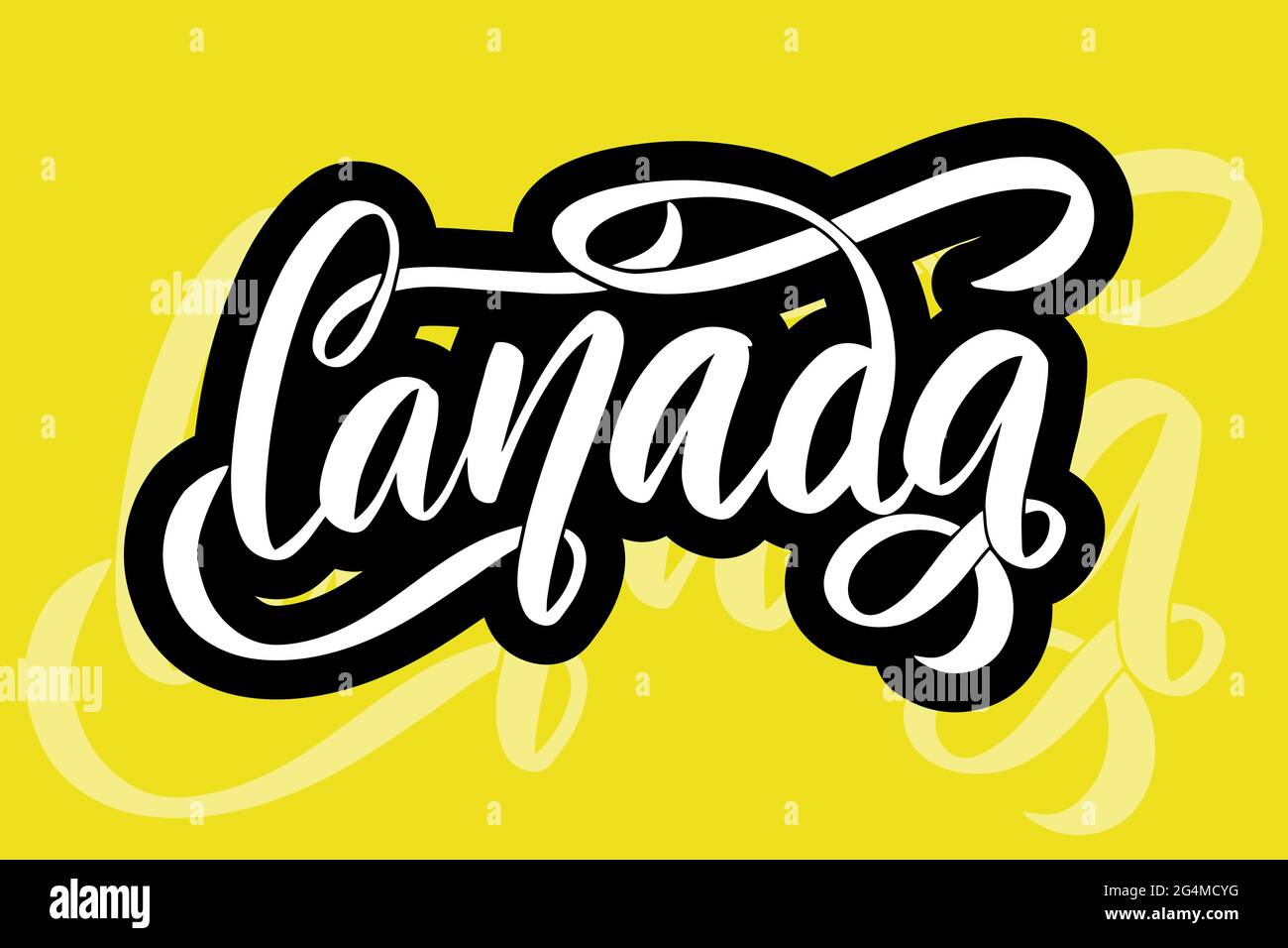Typographie écrite à la main au Canada. Illustration vectorielle Illustration de Vecteur
