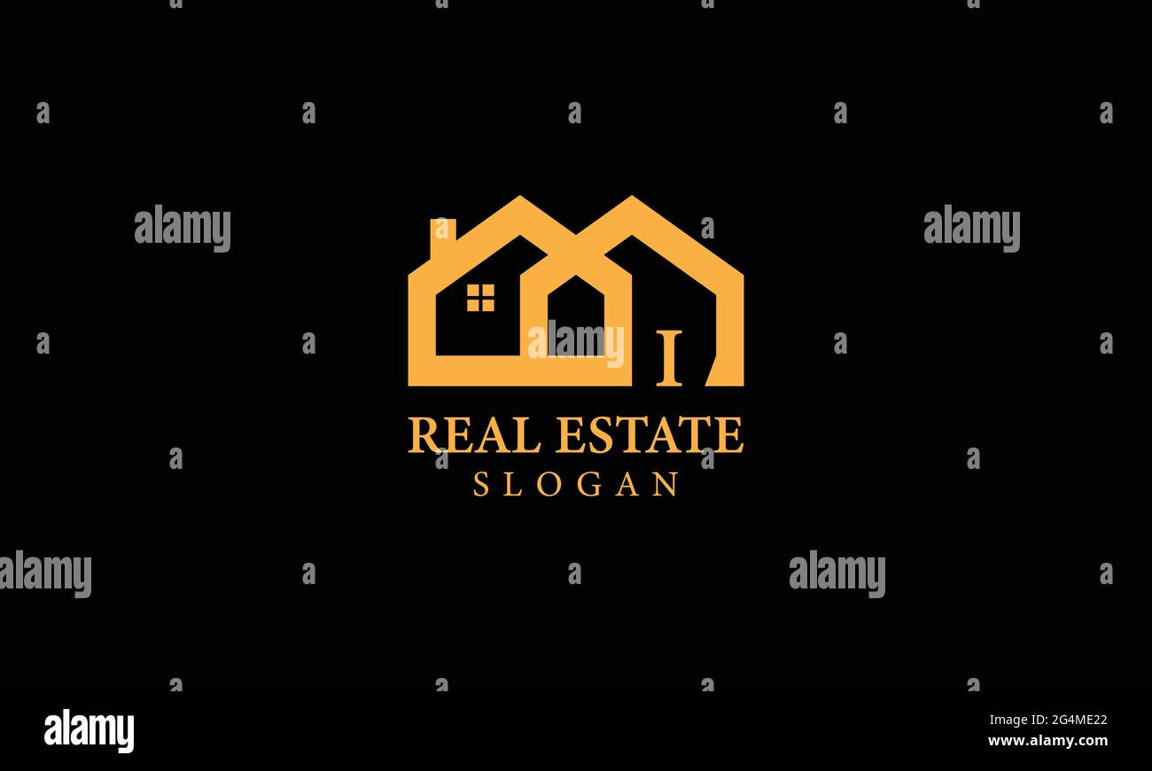 Alphabet I Real Estate Monogram Vector logo Design, Letter I House Icon Template Illustration de Vecteur