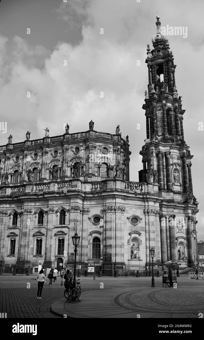 Cathédrale de Dresde, Katholische Hofkirche, Dresde, Allemagne Banque D'Images