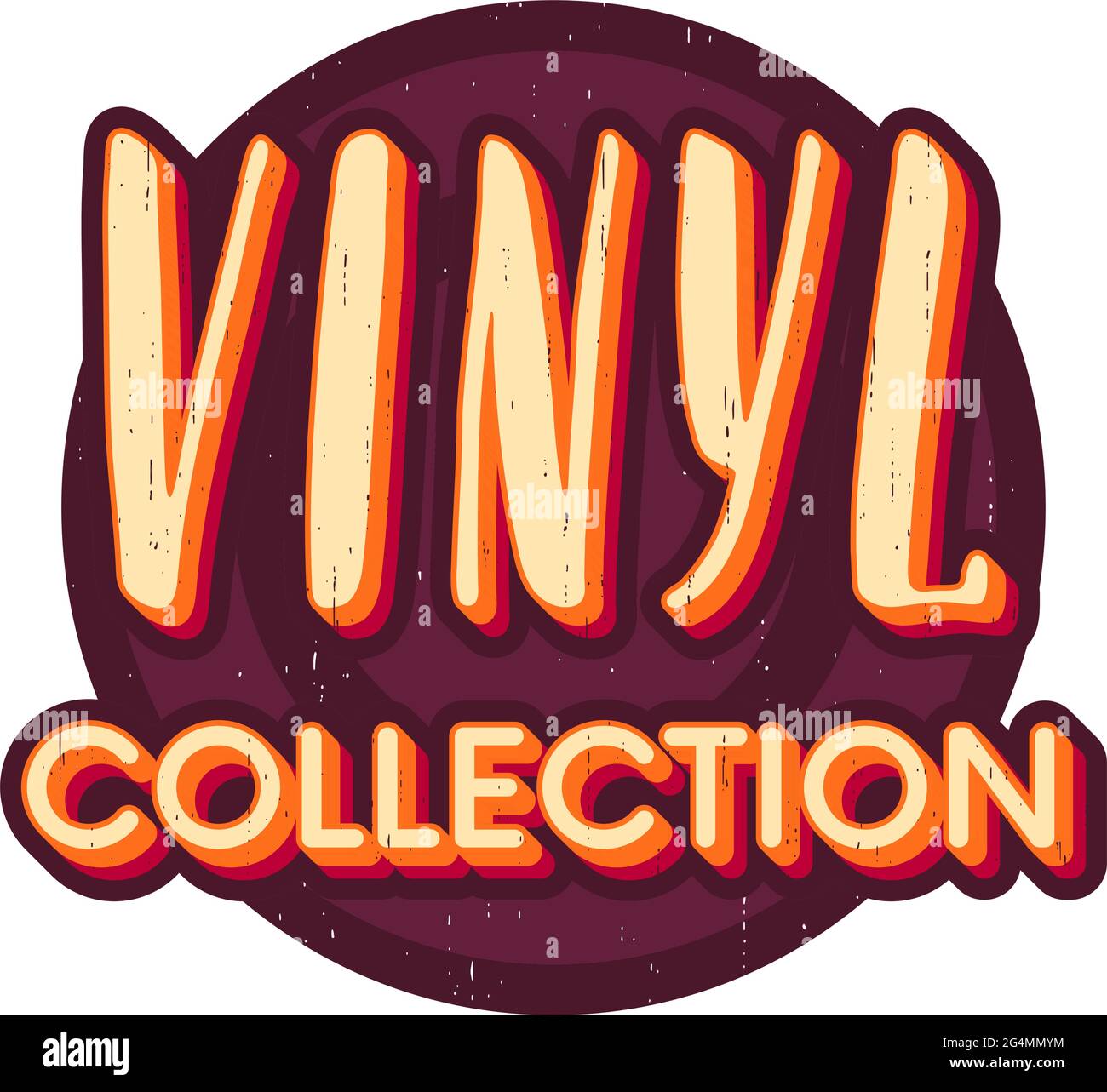 Affiche de collection en vinyle de style rétro. Affiche à lettres texturée pour l'impression, l'affiche, la bannière, le badge, l'autocollant, elément de conception. Typographie vectorielle Illustration de Vecteur