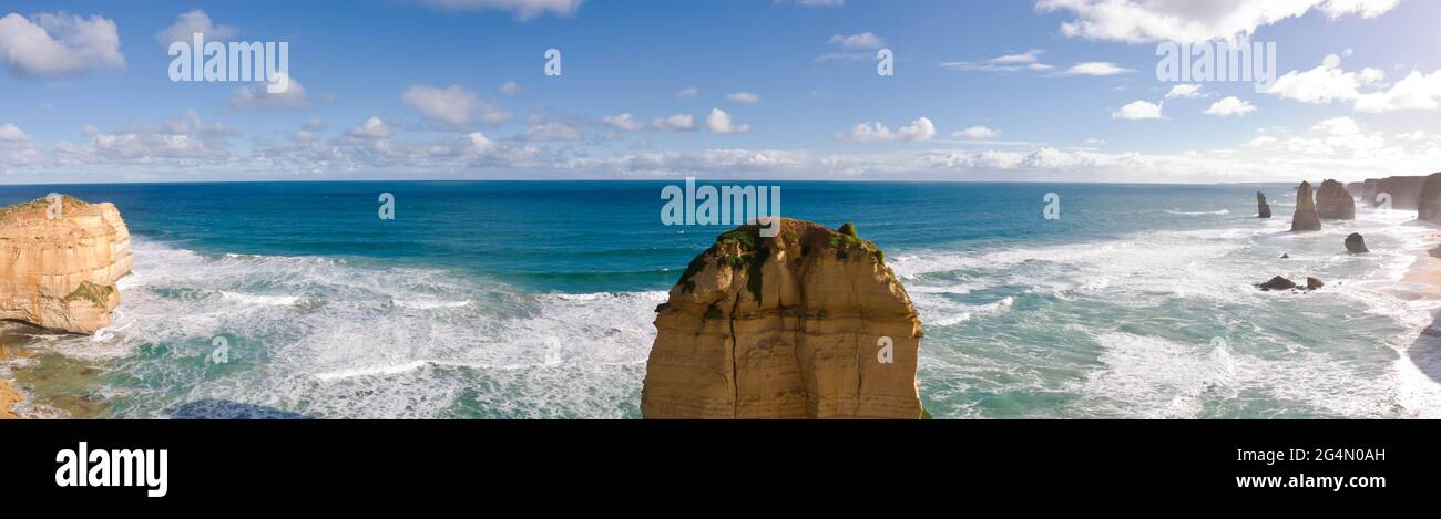 Panorama des douze Apôtres le long de la Great Ocean Road Banque D'Images