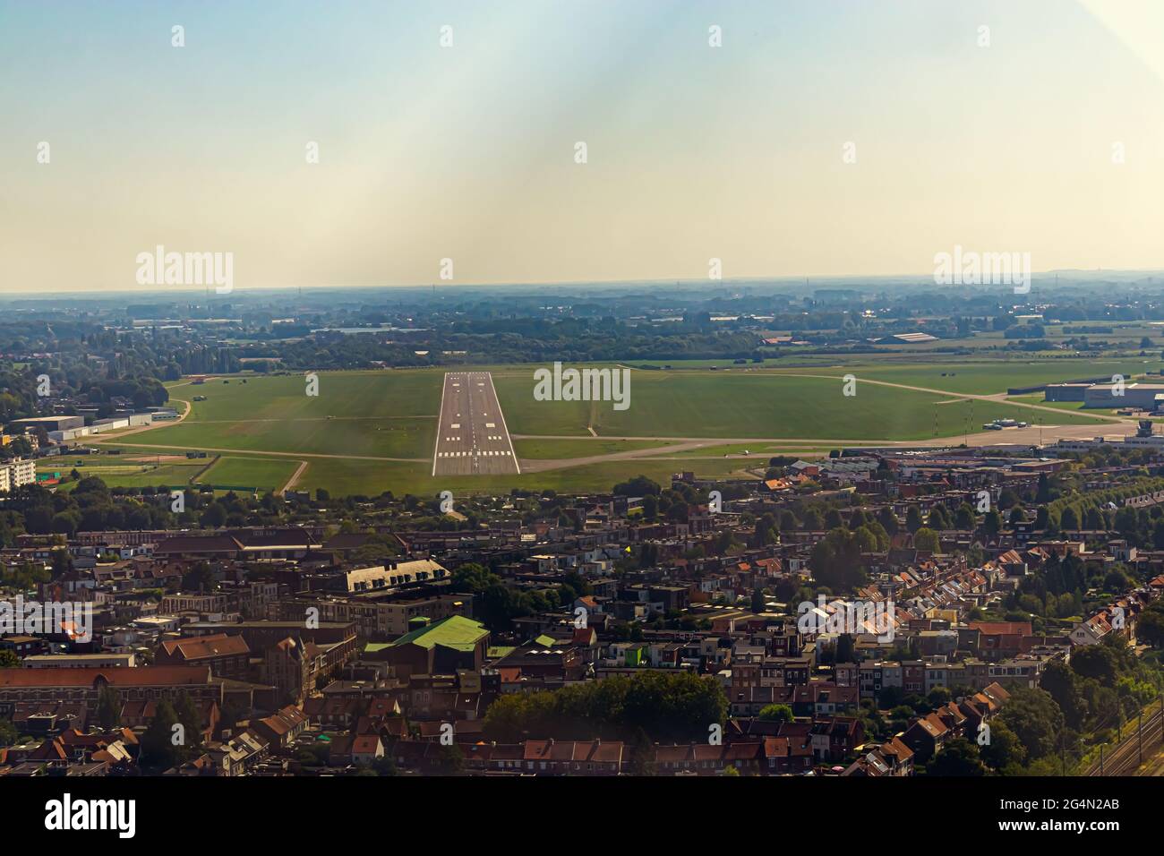 Vue aérienne d'un aéroport commercial Banque D'Images