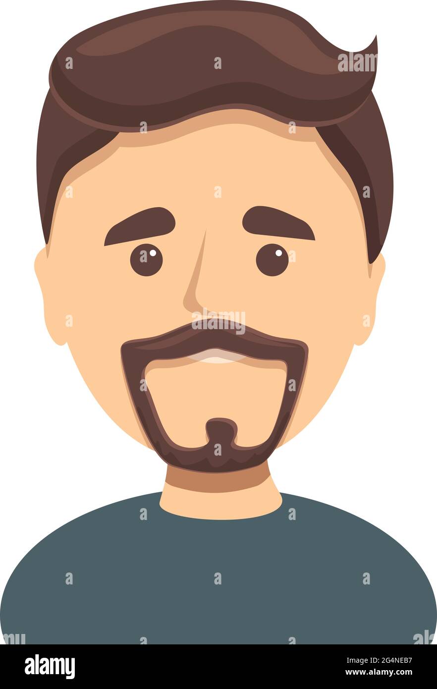 Portrait de l'espagnol avec icône de la barbe. Dessin animé de Portrait d'espagnol avec icône de vecteur de barbe pour le web design isolé sur fond blanc Illustration de Vecteur