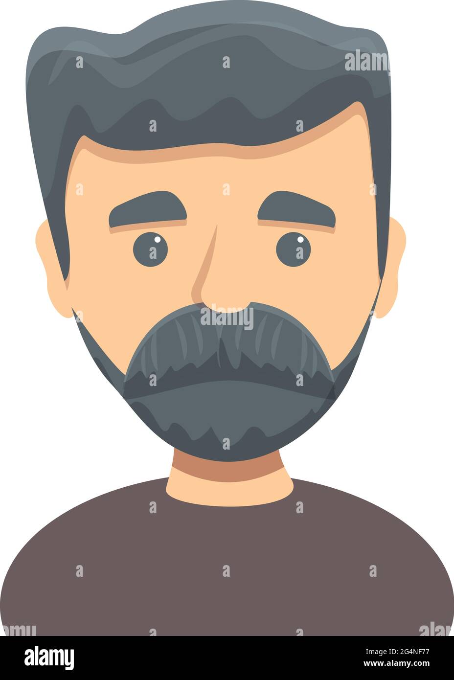 Icône homme barbu. Dessin animé de l'icône de vecteur homme barbu mignon pour le web design isolé sur fond blanc Illustration de Vecteur