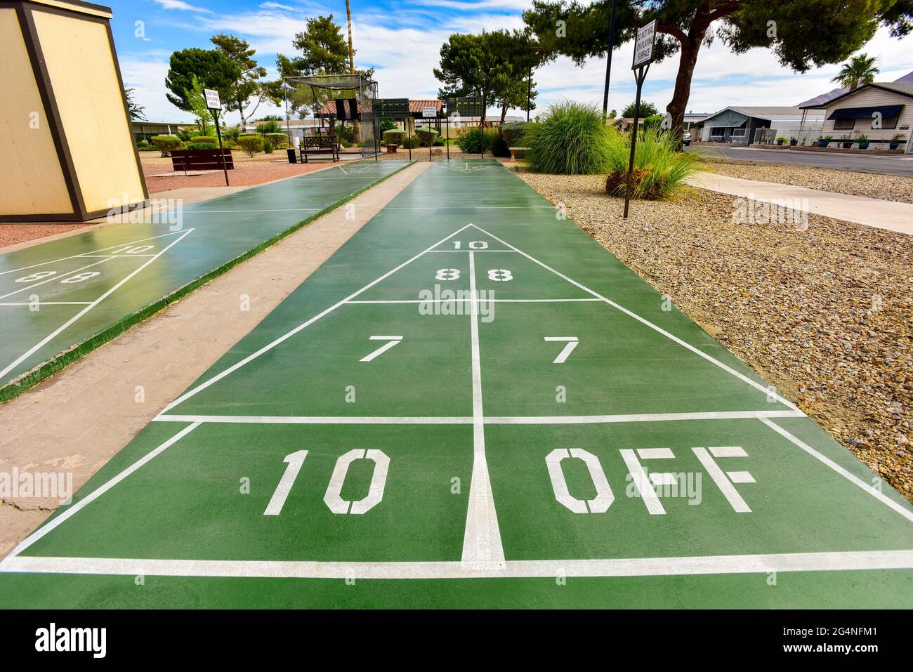 Un terrain de jeu de palets dans une communauté d'adultes, Las Vegas, Nevada Banque D'Images
