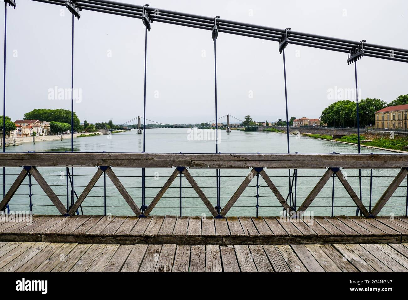 Passerelle Marc Seguin, passerelle Marc Seguin, Tain l'Hermitage, Drôme, RÉGION DE L'AURA, France Banque D'Images