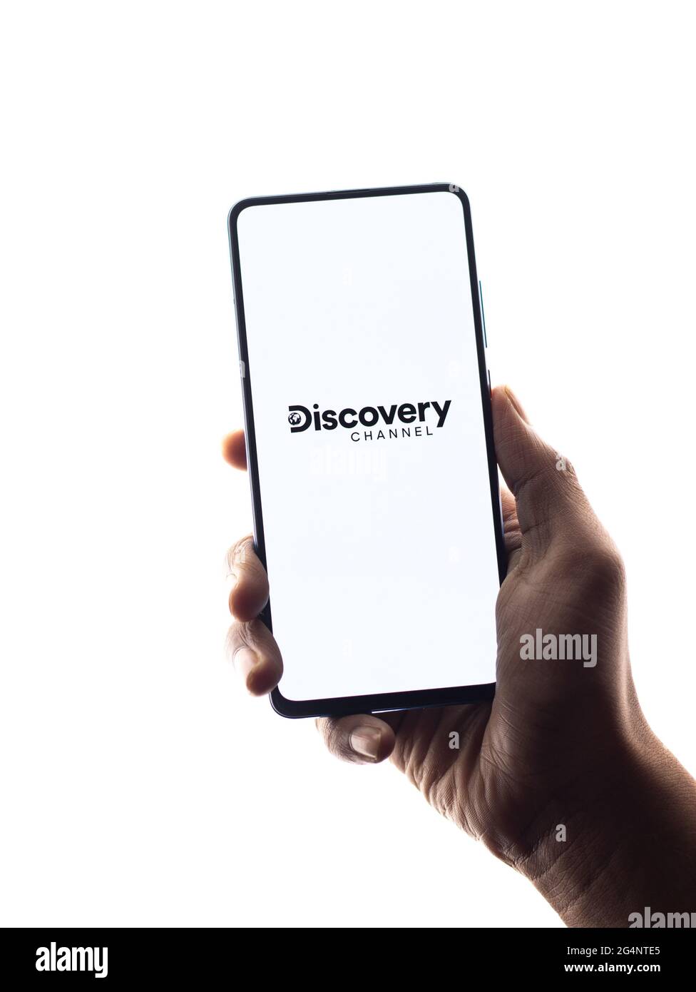 Logo Discovery Channel sur l'image de l'écran du téléphone Photo Stock -  Alamy
