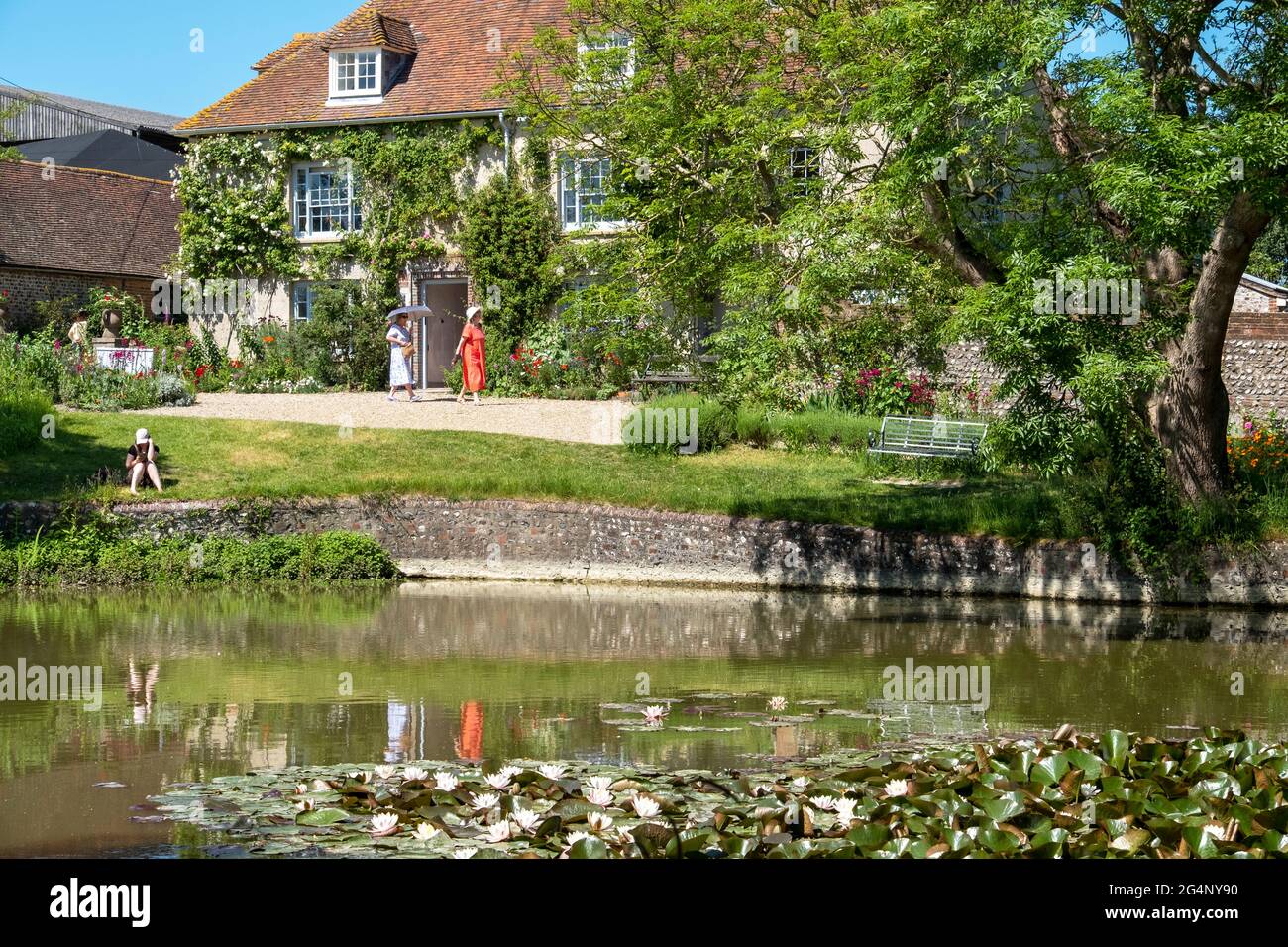 Charleston Farmhouse, la maison de Virginia ball à l'est du Sussex et Duncan Grant du groupe Bloomsbury, West Firle, Royaume-Uni Banque D'Images