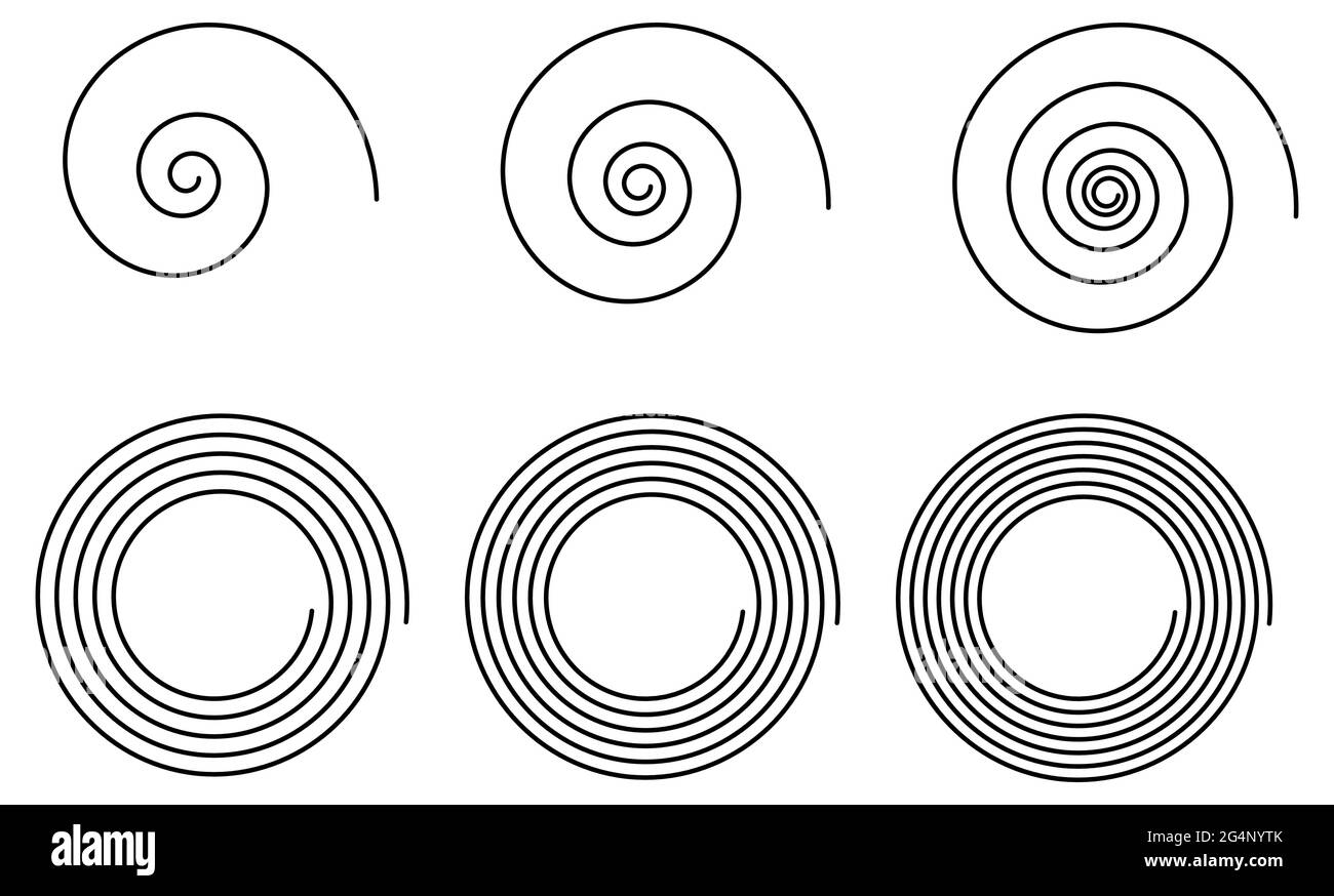 Icônes ou signes spirales simples, différentes versions Illustration de Vecteur