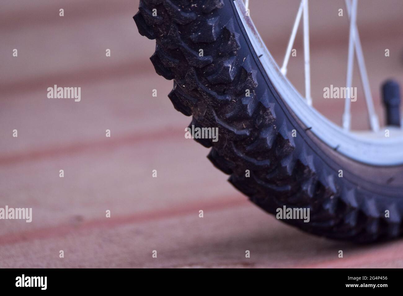 Close-up d'une roue de vélo Banque D'Images