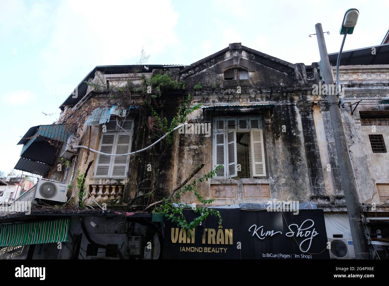 Vieille rue de Hanoi Vietnam Banque D'Images