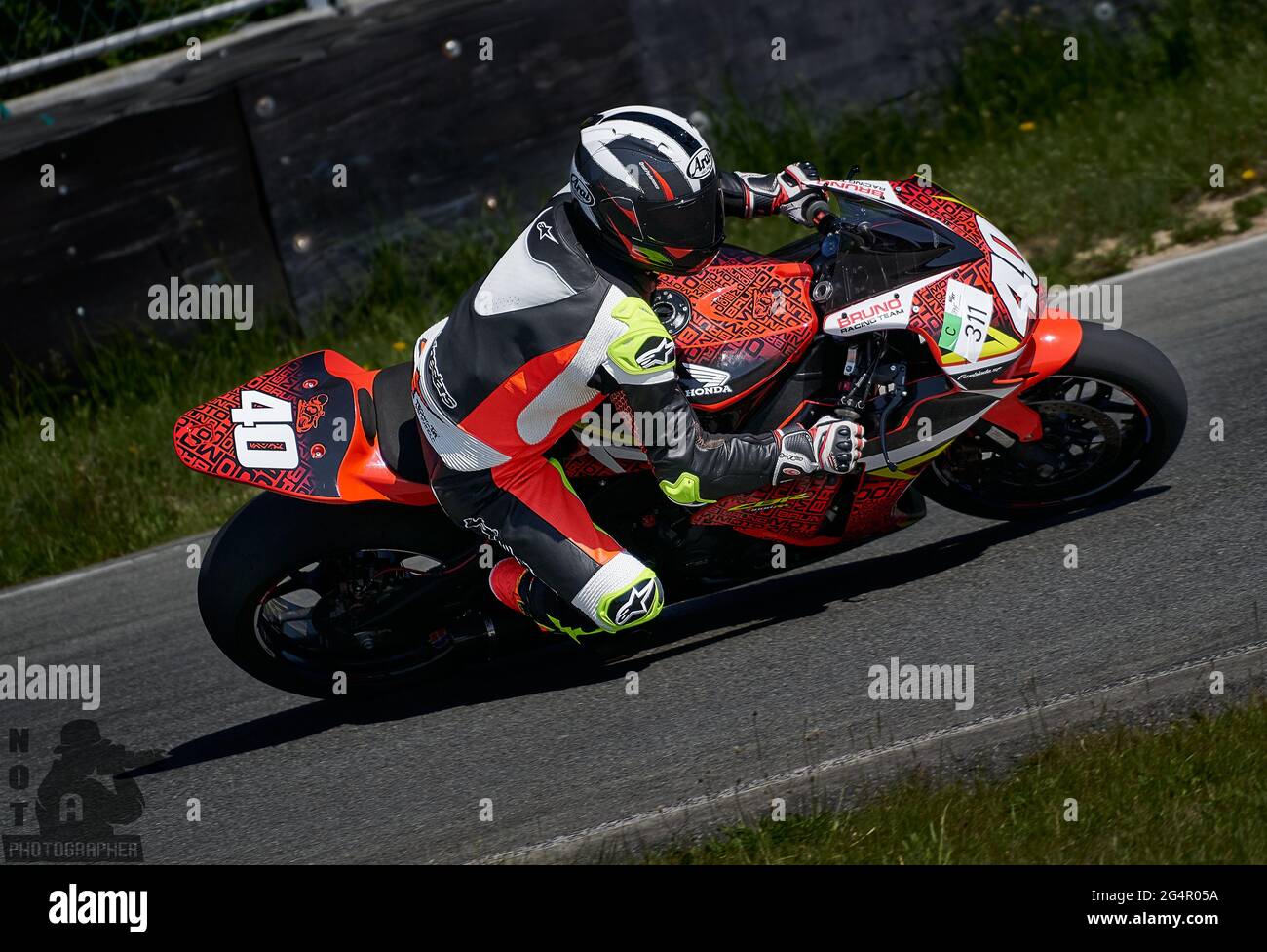 10-05-2021 Riga, Lettonie. Motocycliste sur route régulière. Course MotoGP. Banque D'Images