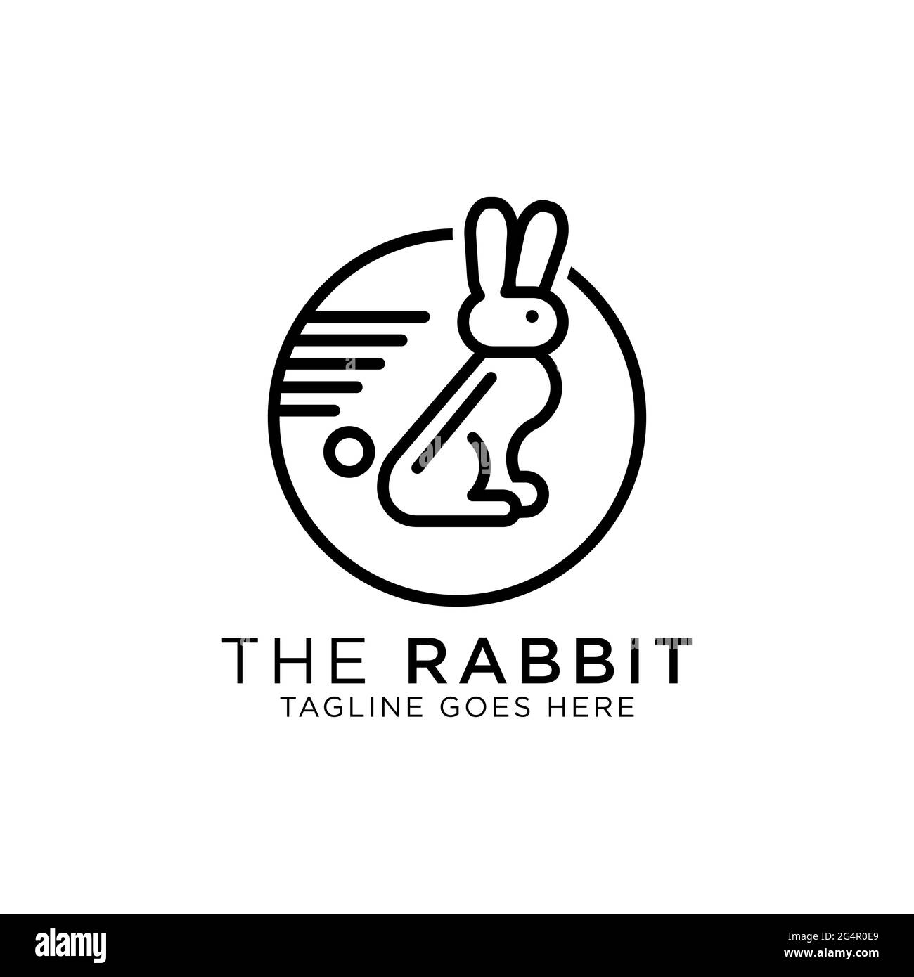 joli lapin ligne art logo design vecteur, idéal pour les inspirations de logo d'animal de compagnie ou d'animal Illustration de Vecteur