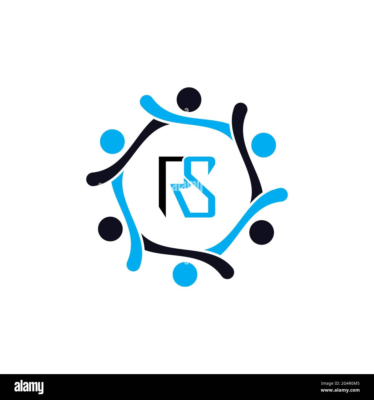 Lettre logo RS Alphabet icône symbole vectoriel Banque D'Images