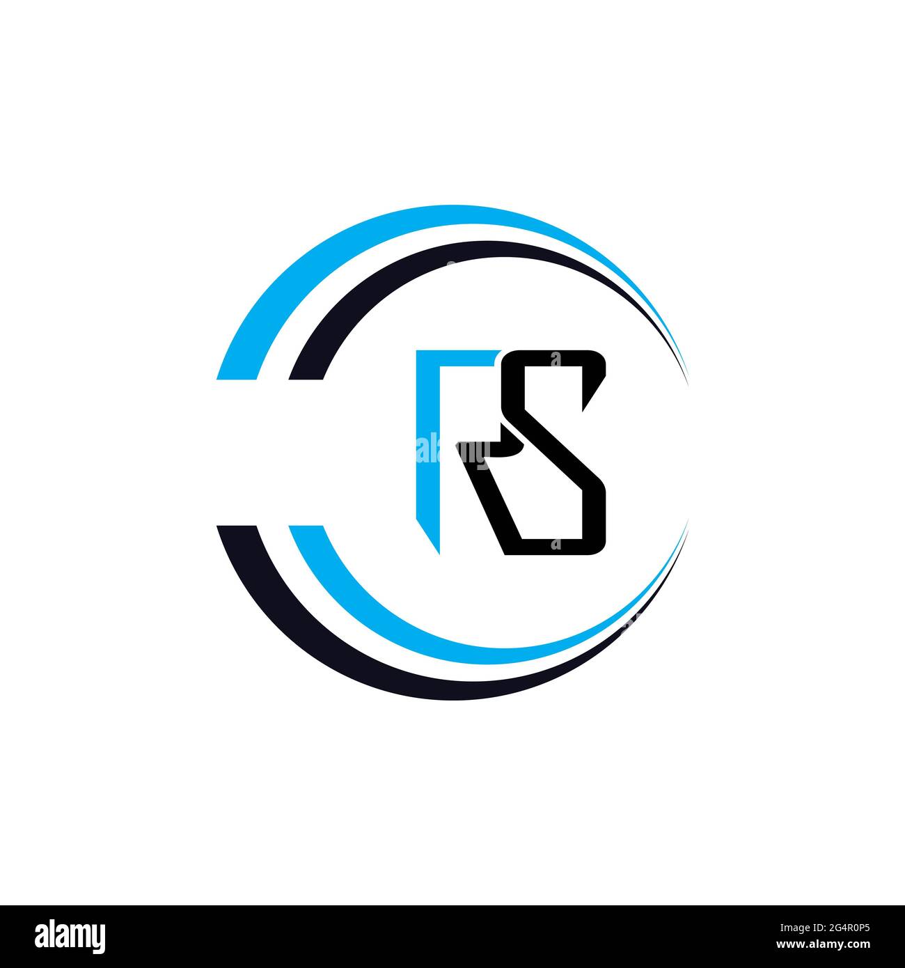 Lettre logo RS Alphabet icône symbole vectoriel Banque D'Images