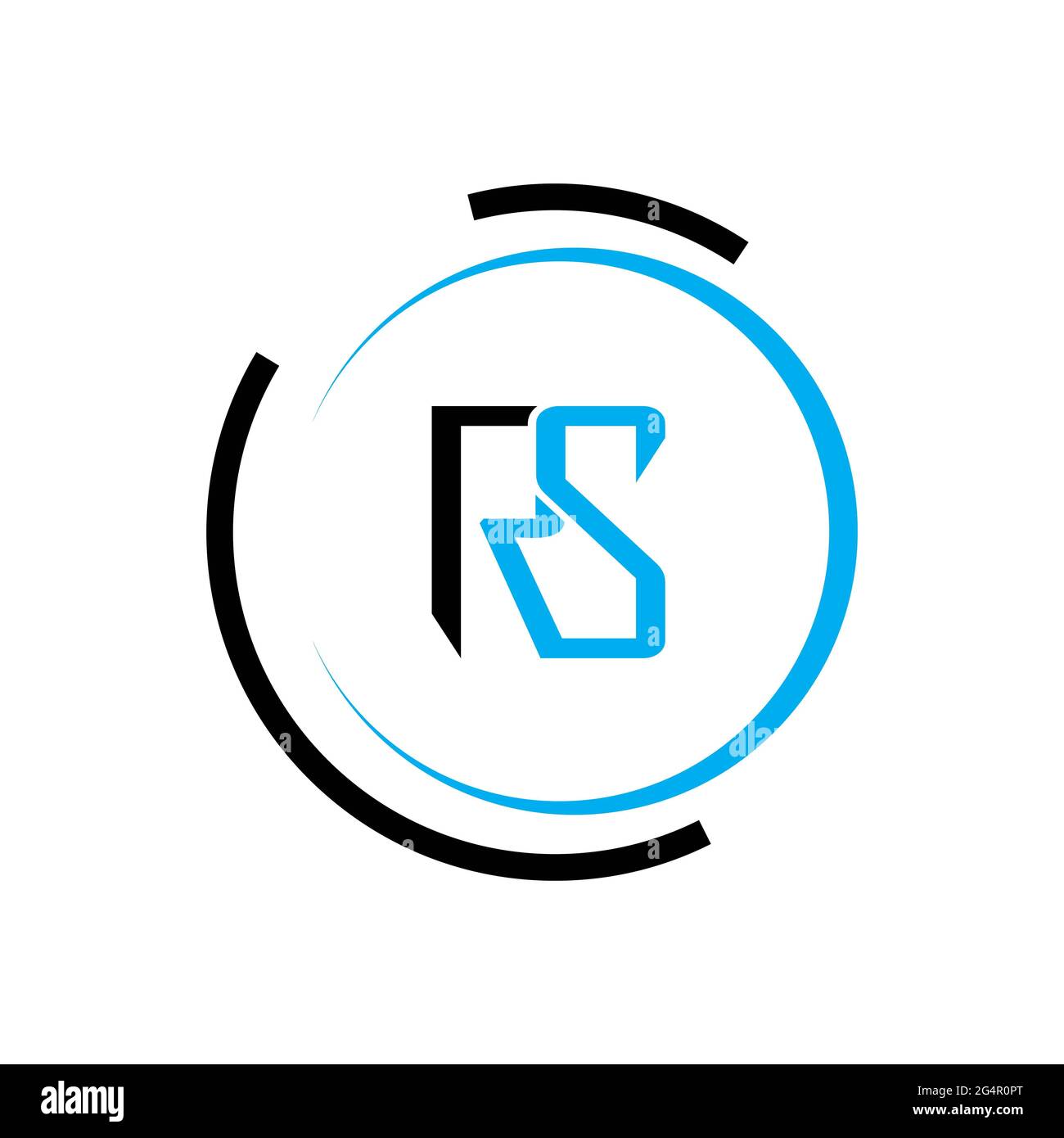 Lettre logo RS Alphabet icône symbole vectoriel Banque D'Images