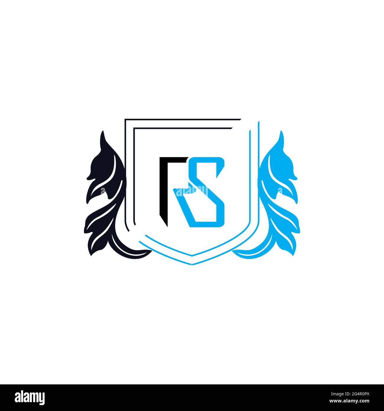 Lettre logo RS Alphabet icône symbole vectoriel Banque D'Images