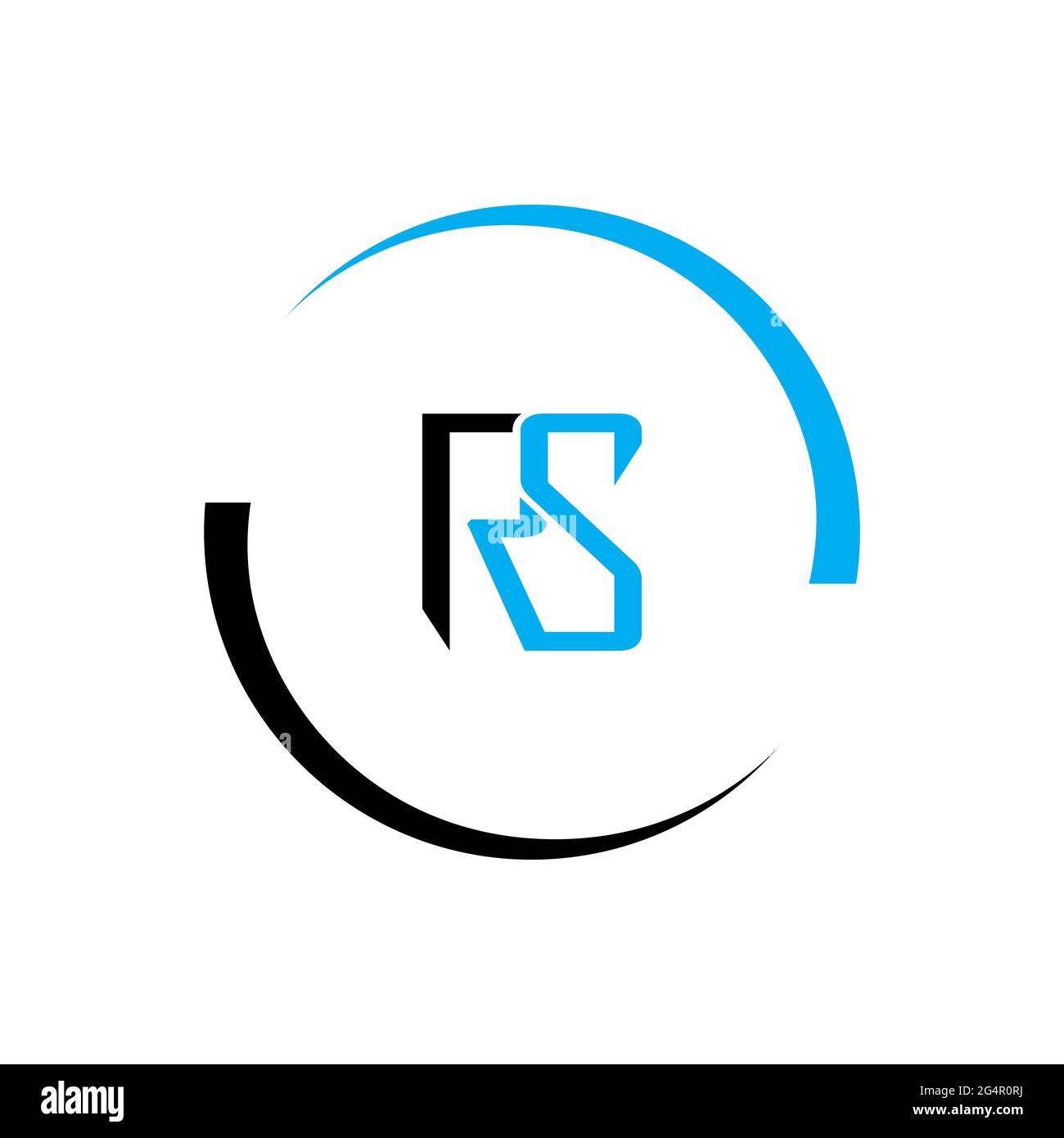 Lettre logo RS Alphabet icône symbole vectoriel Banque D'Images