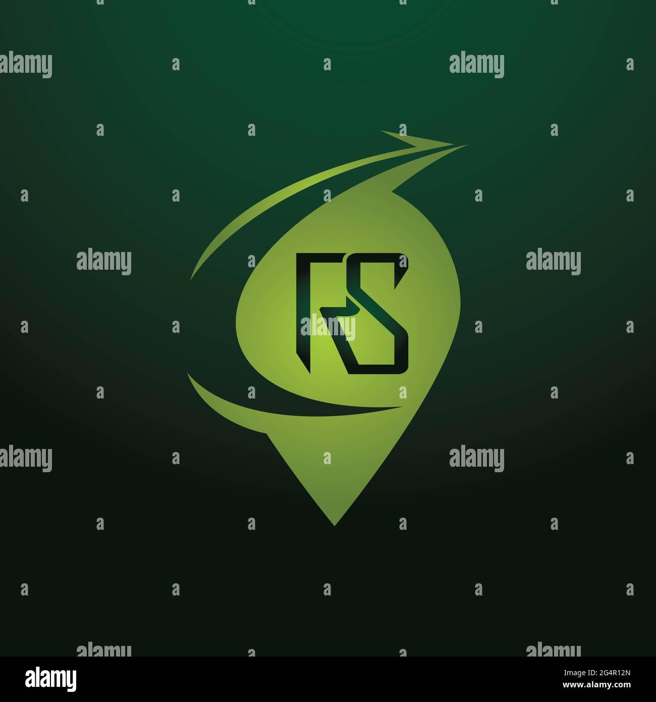 Lettre logo RS Alphabet icône symbole vectoriel Banque D'Images