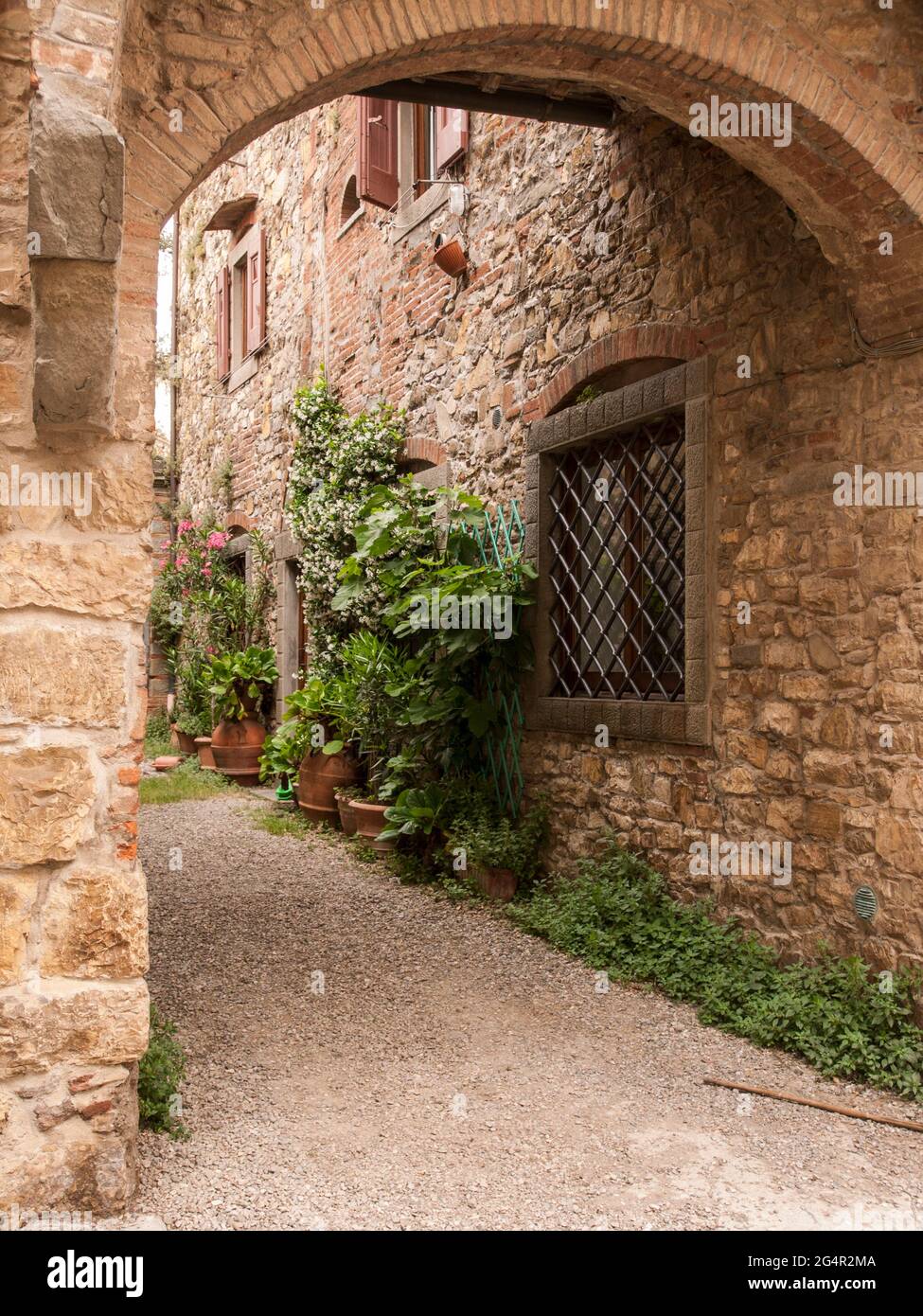 Italie, Toscane, zone Chianti, le village de Panzano in Chianti. Banque D'Images