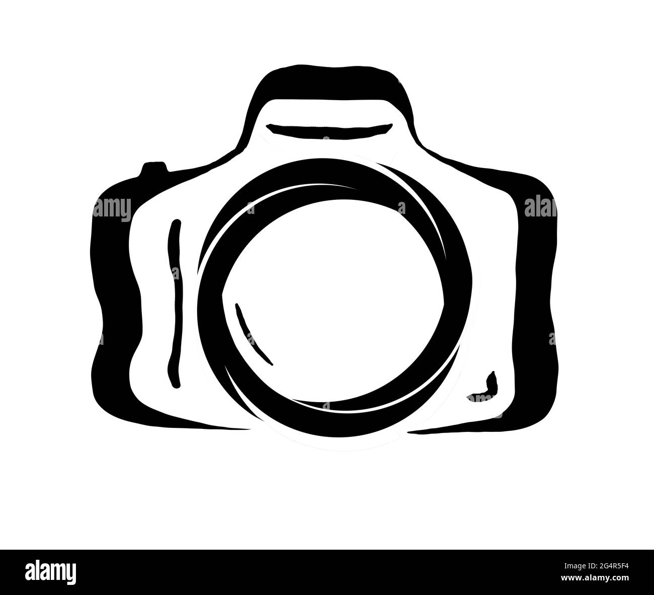 image 3d, icône isolée sur fond blanc, appareil photo. Grande illustration. Banque D'Images