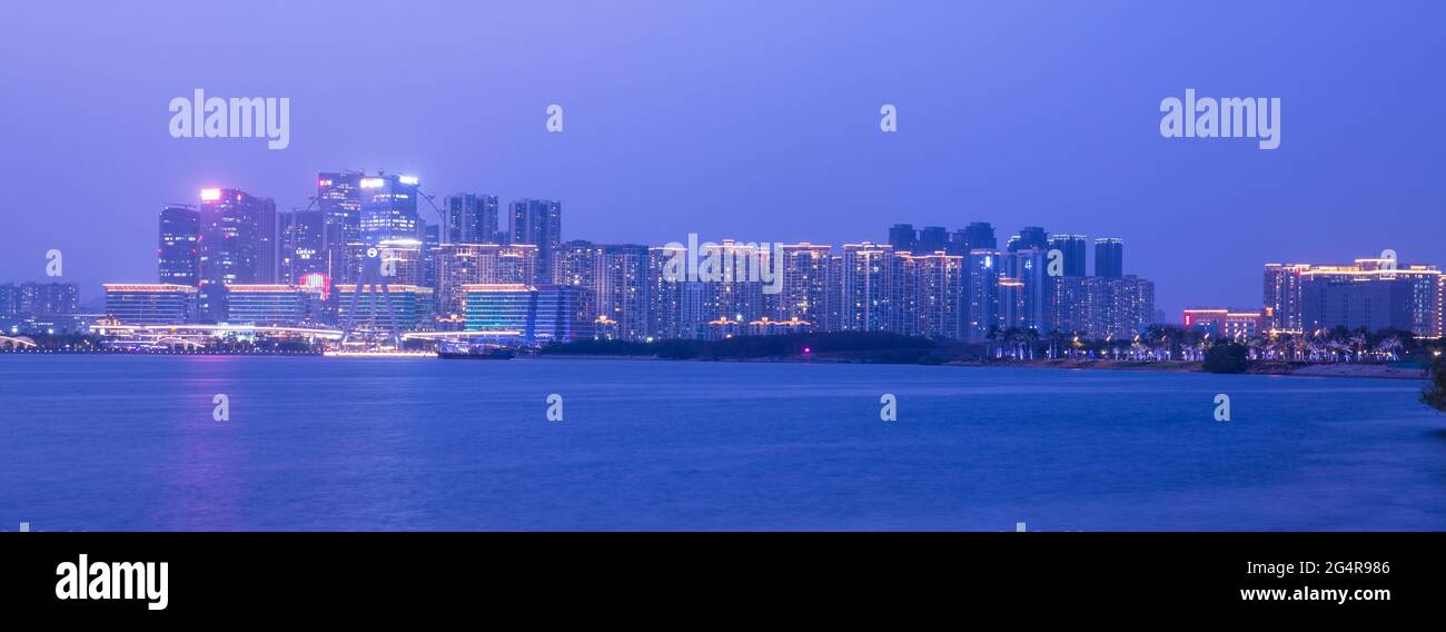 Province de Guangdong zone maritime de shenzhen avant la nuit Banque D'Images