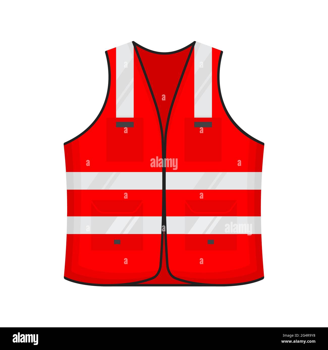 Veste de sécurité réfléchissante signe d'icône de style plat dessin  vectoriel illustration Image Vectorielle Stock - Alamy