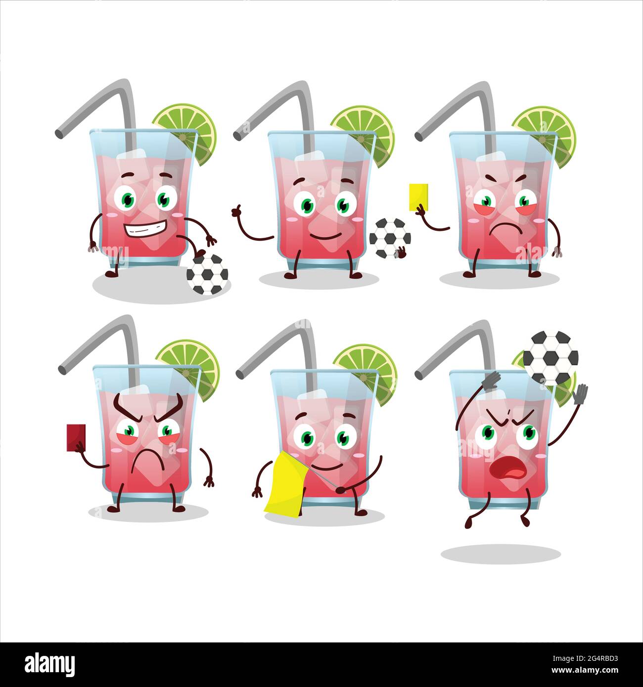 Personnage de dessin animé Hawaiian Sea Breeze qui travaille comme arbitre de football. Illustration vectorielle Illustration de Vecteur