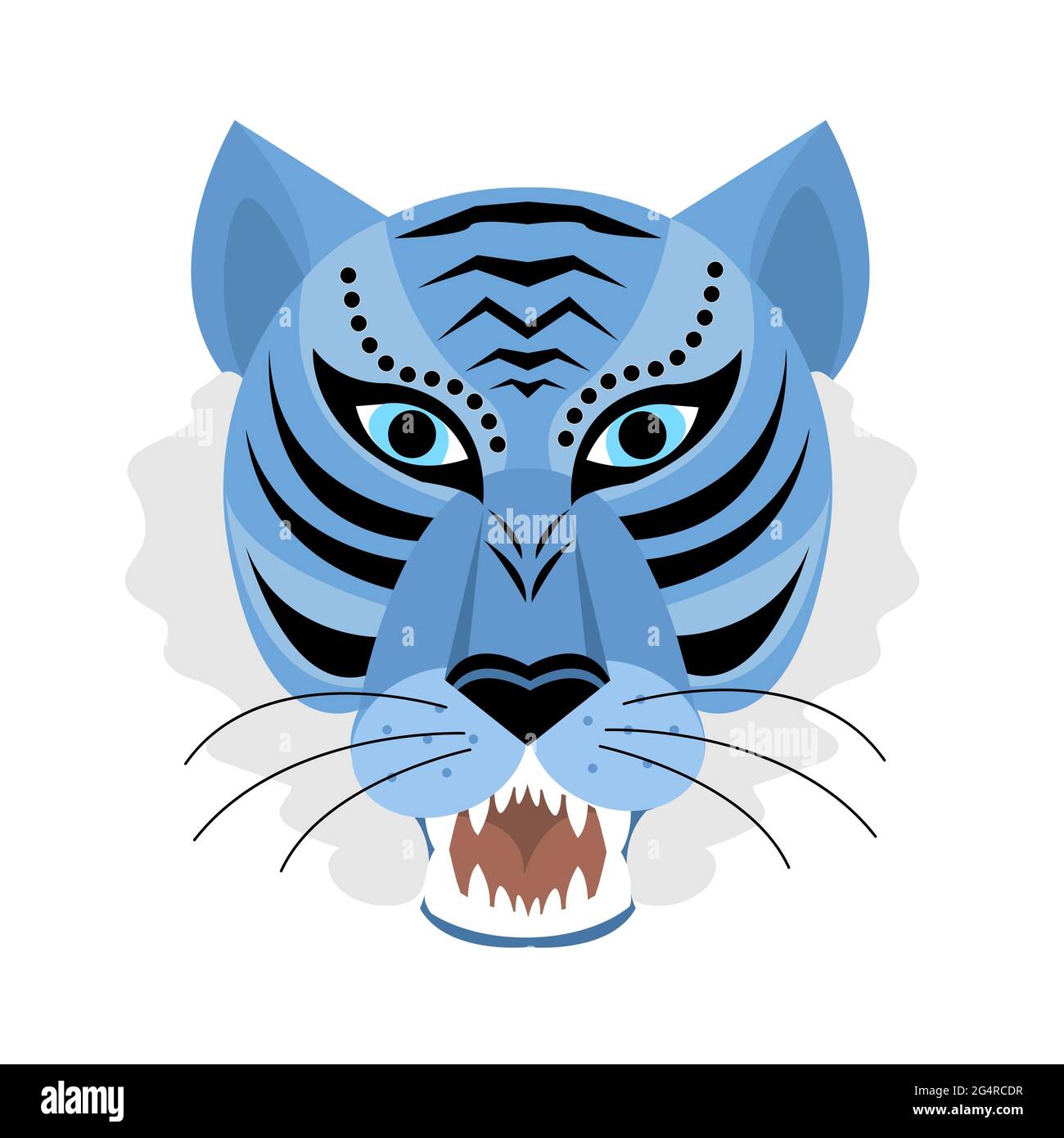 Bleu eau tigre zodiaque. Année du Tigre nouvel an chinois 2022. Illustration vectorielle Illustration de Vecteur
